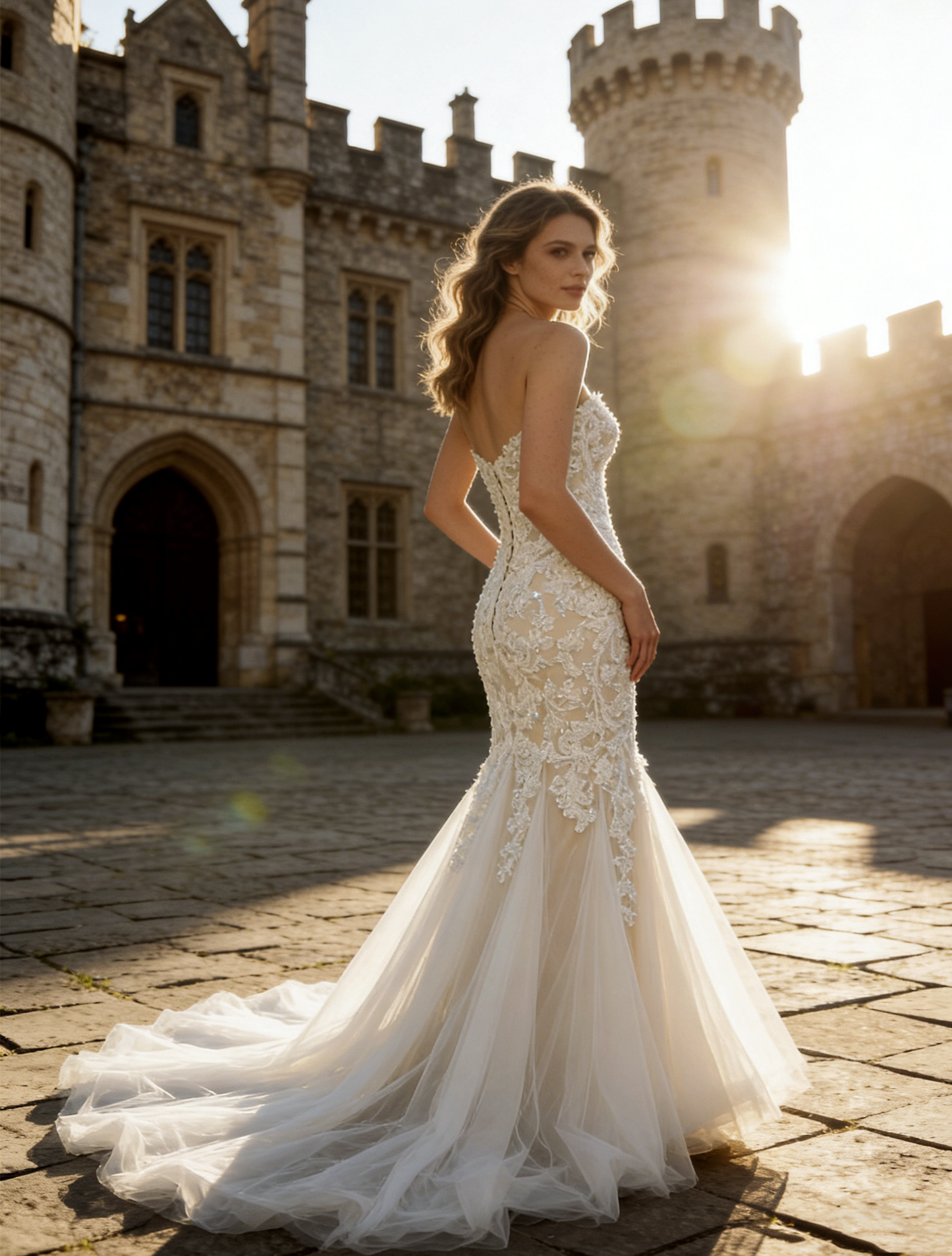 Romantic Strapless Lace Mermaid Wedding Dress | Z-Ting JF043