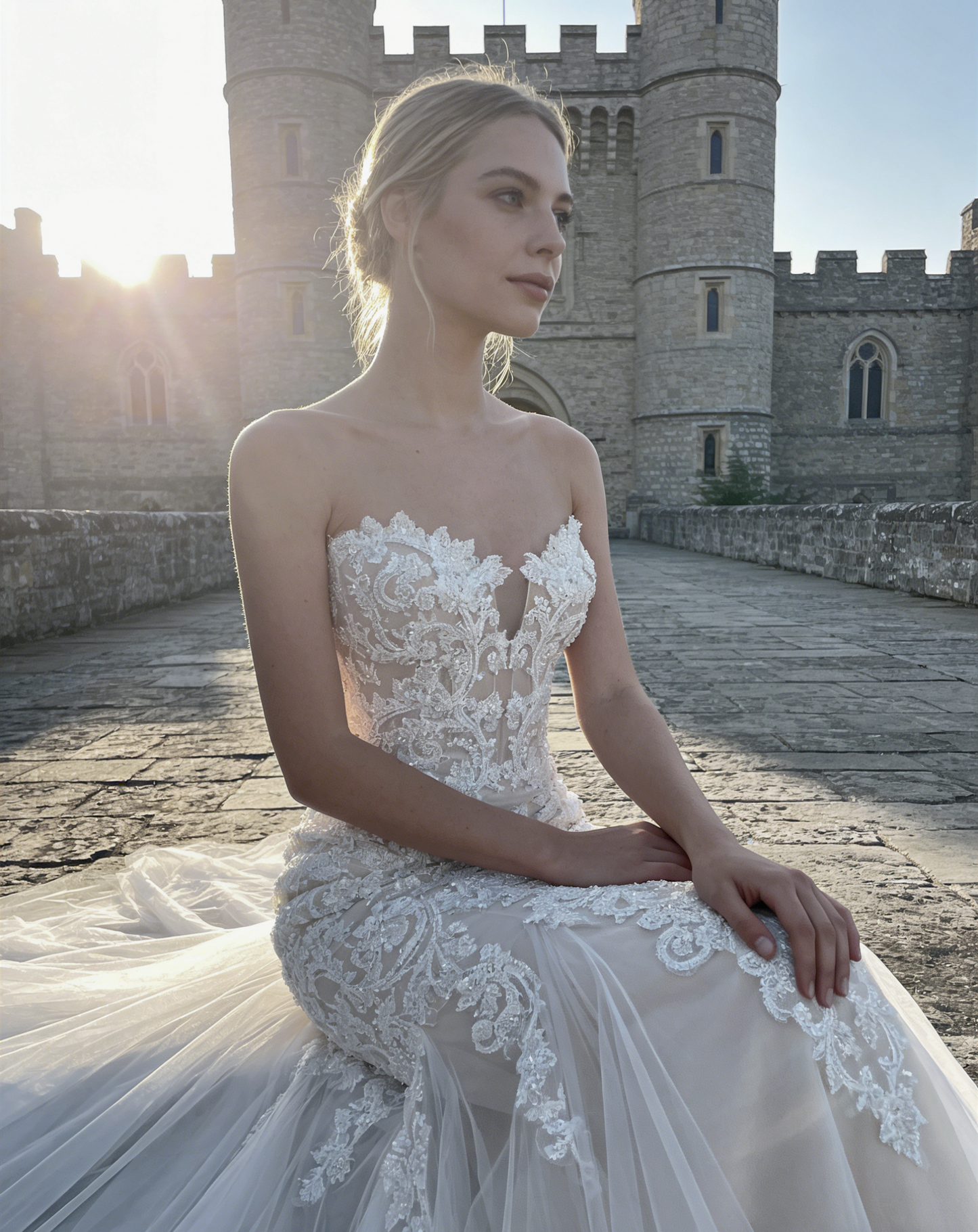 Romantic Strapless Lace Mermaid Wedding Dress | Z-Ting JF043